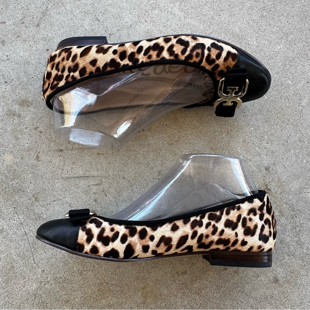 Sam Edelman Mage Leopard Print Calf Hair Flats Leather Women's Size 6.5 - Picture 9 of 12